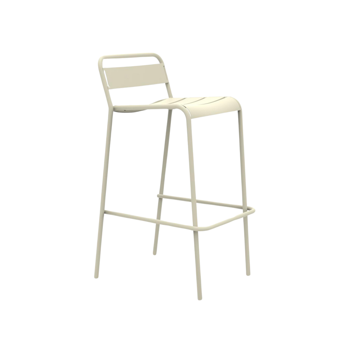 Set 2 pz sgabello alto in metallo verniciato "Twist" impilabile da giardino cm 45x47 95h