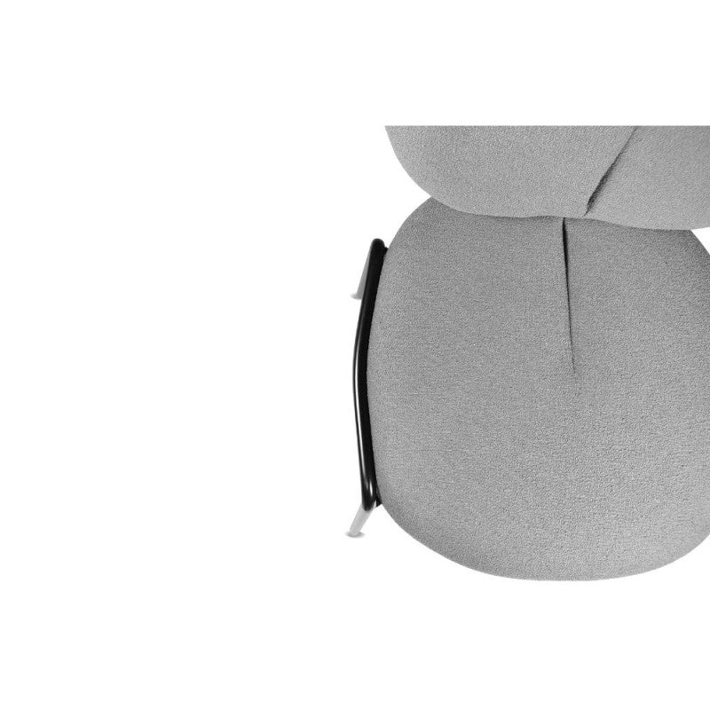 Set di sedie da pranzo "Sirio" imbottite in tessuto Teddy con gambe in metallo nere cm 53x39 94h - MondoViro