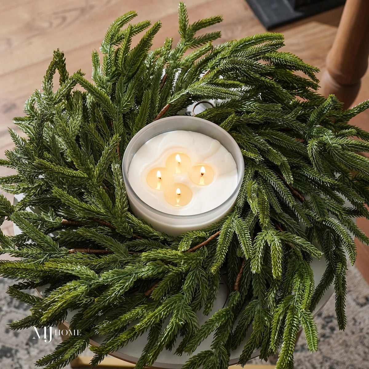 Ghirlanda natalizia Norfolk pine "Liam" in PE effetto Real Touch da Ø 60 cm - MondoViro