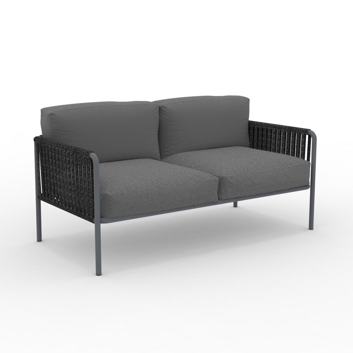 Divano 2 posti con schienale in corda "Key West2" con cuscini cm 163x83 78h