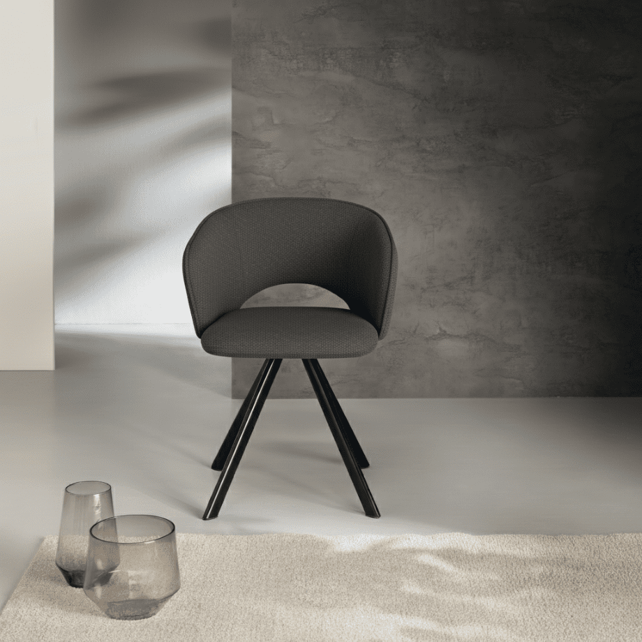 Set di sedie imbottite "Zeta" in tessuto con struttura in metallo cm 61x58 78h - MondoViro