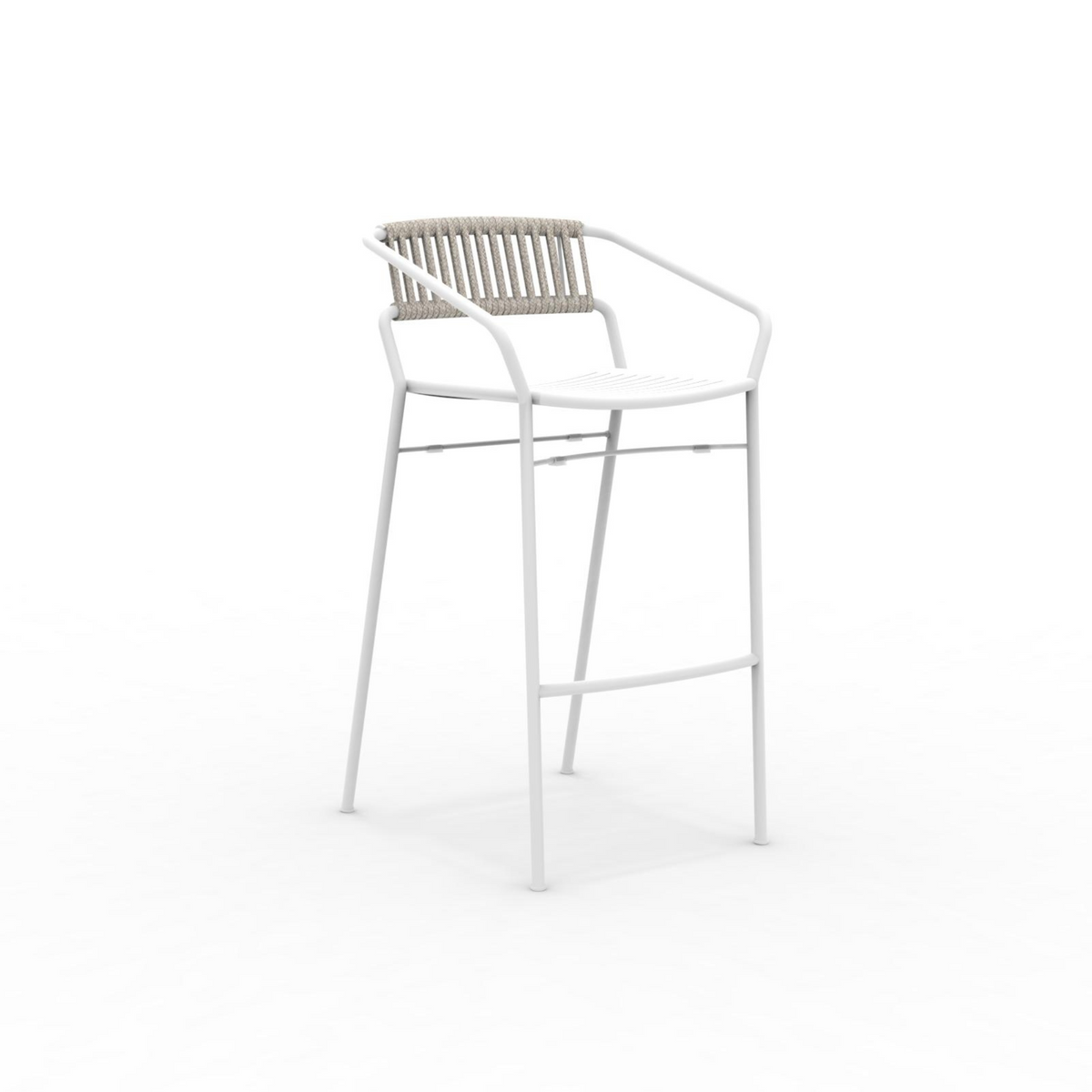 Sgabello alto in metallo zincato "Slot" da giardino impilabile cm 54x60 100h