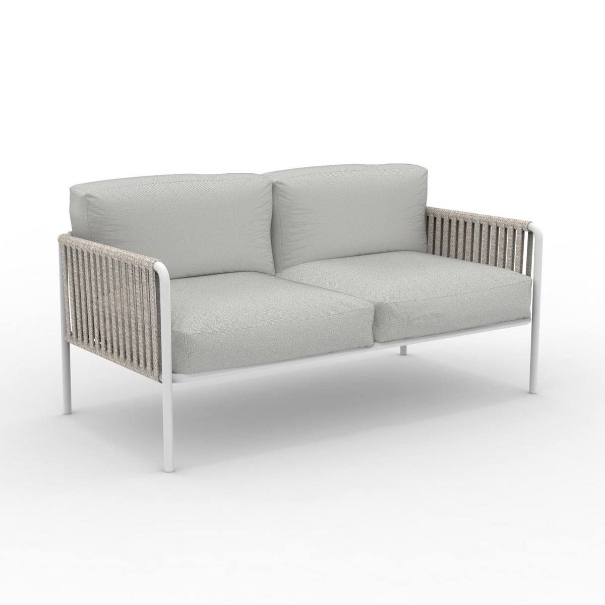 Divano 2 posti con schienale in corda "Key West2" con cuscini cm 163x83 78h