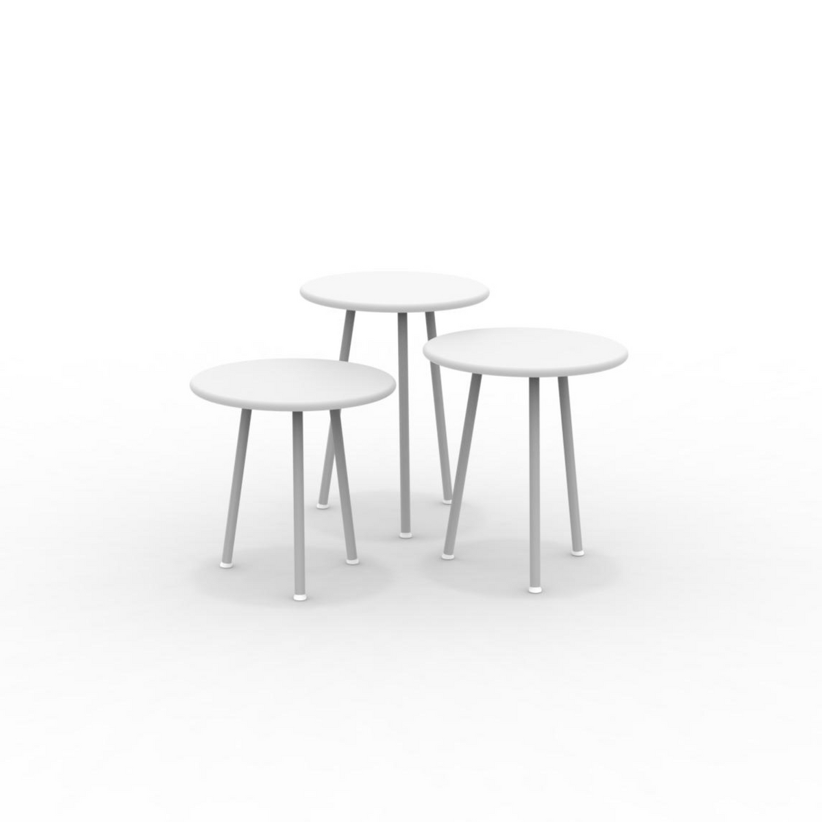 Set di 3 tavoli bassi in metallo "Daisy" tavolo da caffè per giardino cm 40x40