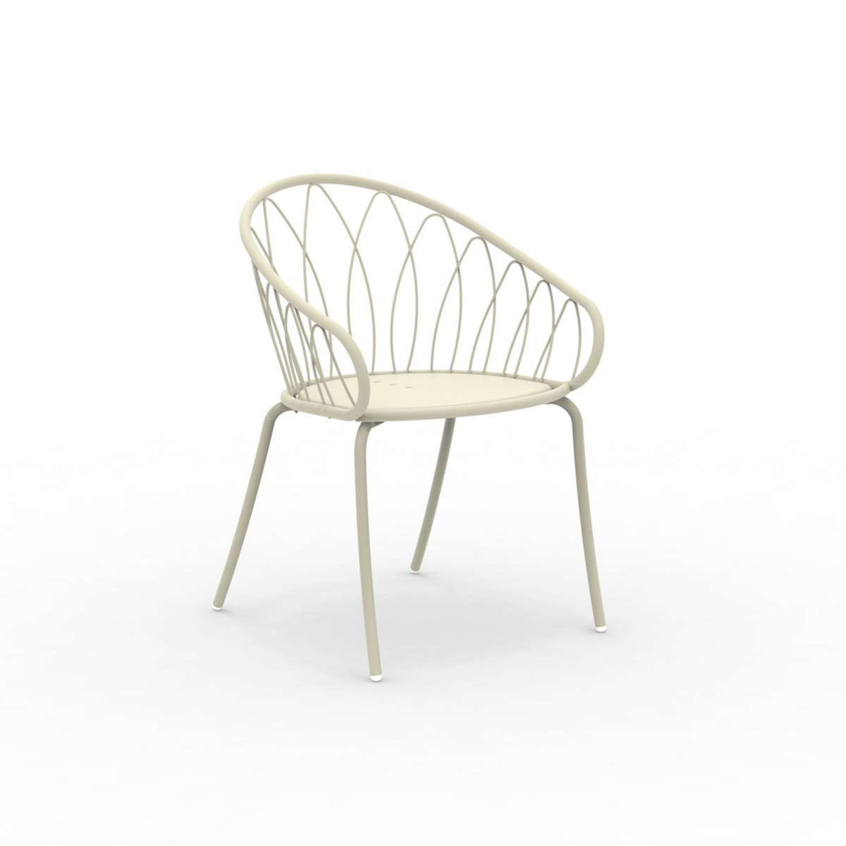 Set di sedie da giardino in metallo verniciato "Flora" impilabili cm 59x56 81h