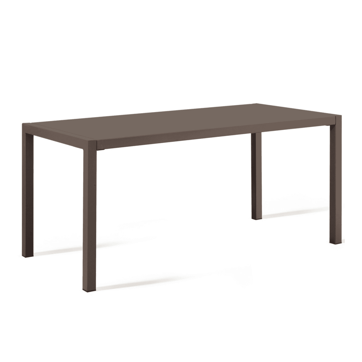 Tavolo moderno fisso rettangolare in metallo "Quatris" giardino impilabile h 75 cm - MondoViro
