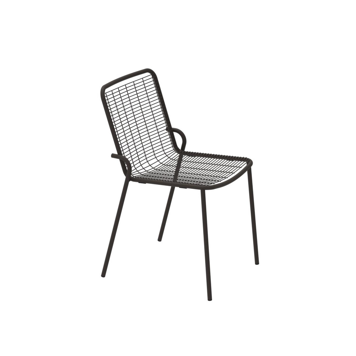 Set di sedie moderne "Roma" in metallo verniciato da giardino impilabili
