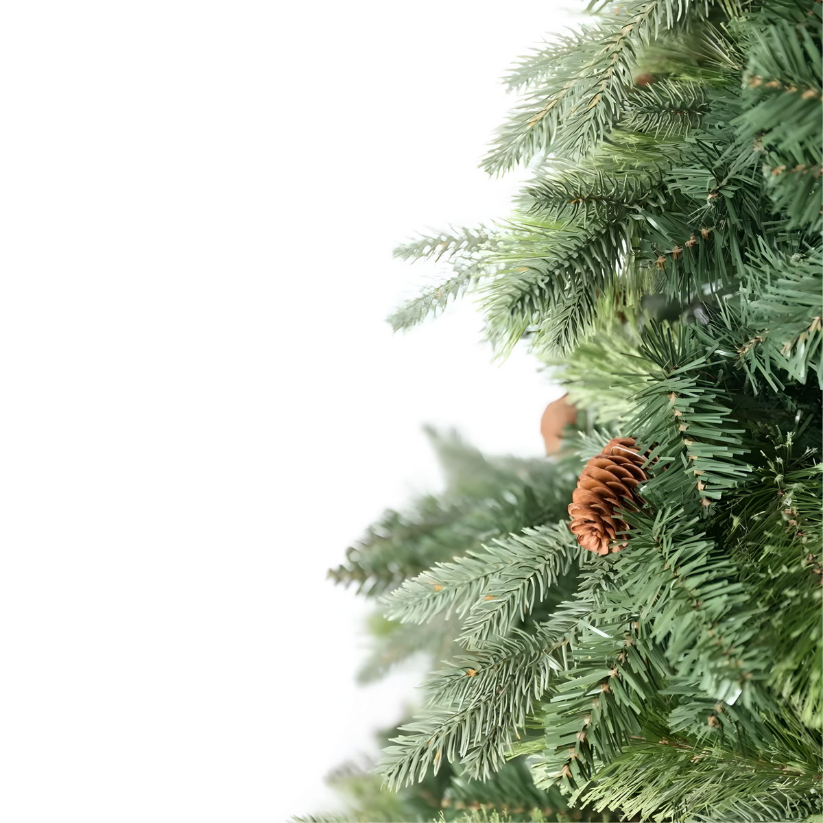 Albero di Natale "Candle" in PE effetto real touch e PP effetto aghi di pino e pigne