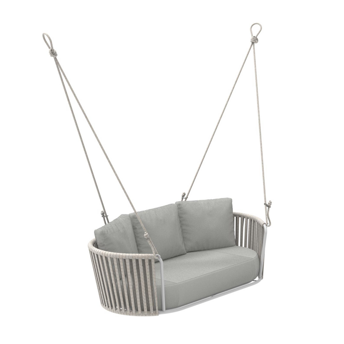 Poltrona sospesa in corda e acciaio inox verniciato "Daisy Rope" moderno da giardino
