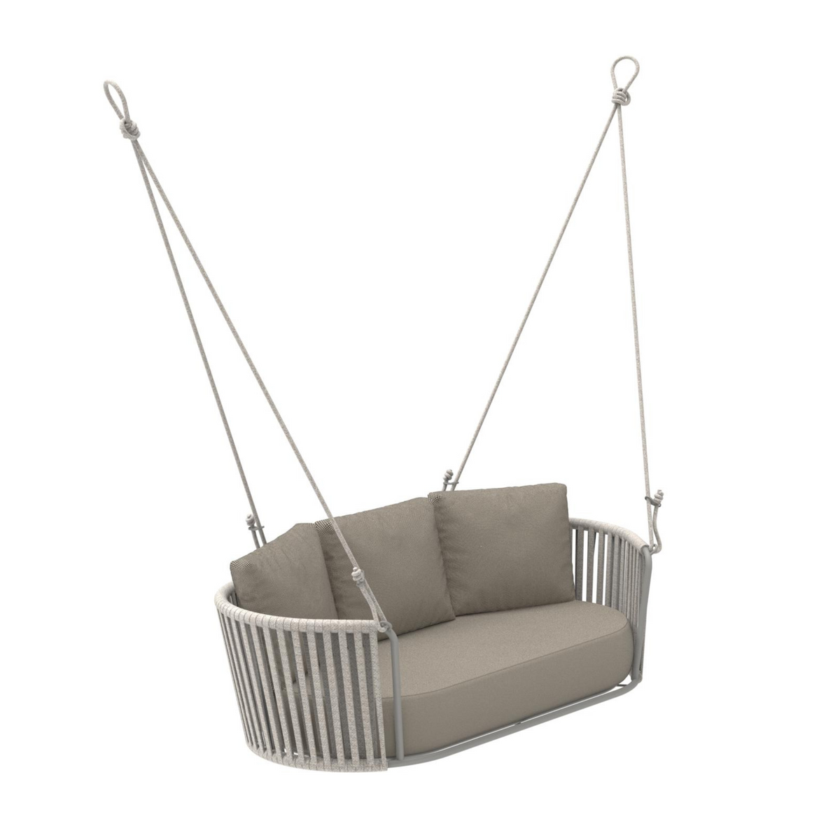 Poltrona sospesa in corda e acciaio inox verniciato "Daisy Rope" moderno da giardino
