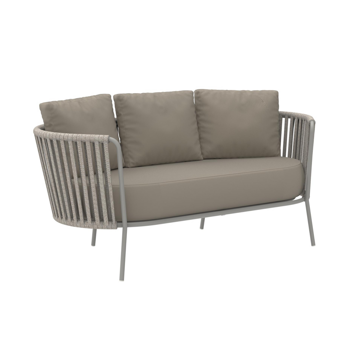 Divano 2 posti in corda e acciaio "Daisy Rope" sofà lounge da giardino cm 160x73 71h