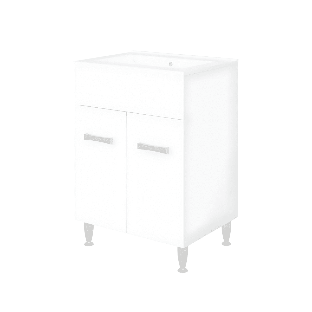 Mobile da bagno "Elendir" con lavabo in ceramica integrato maniglie piedini cromati - MondoViro