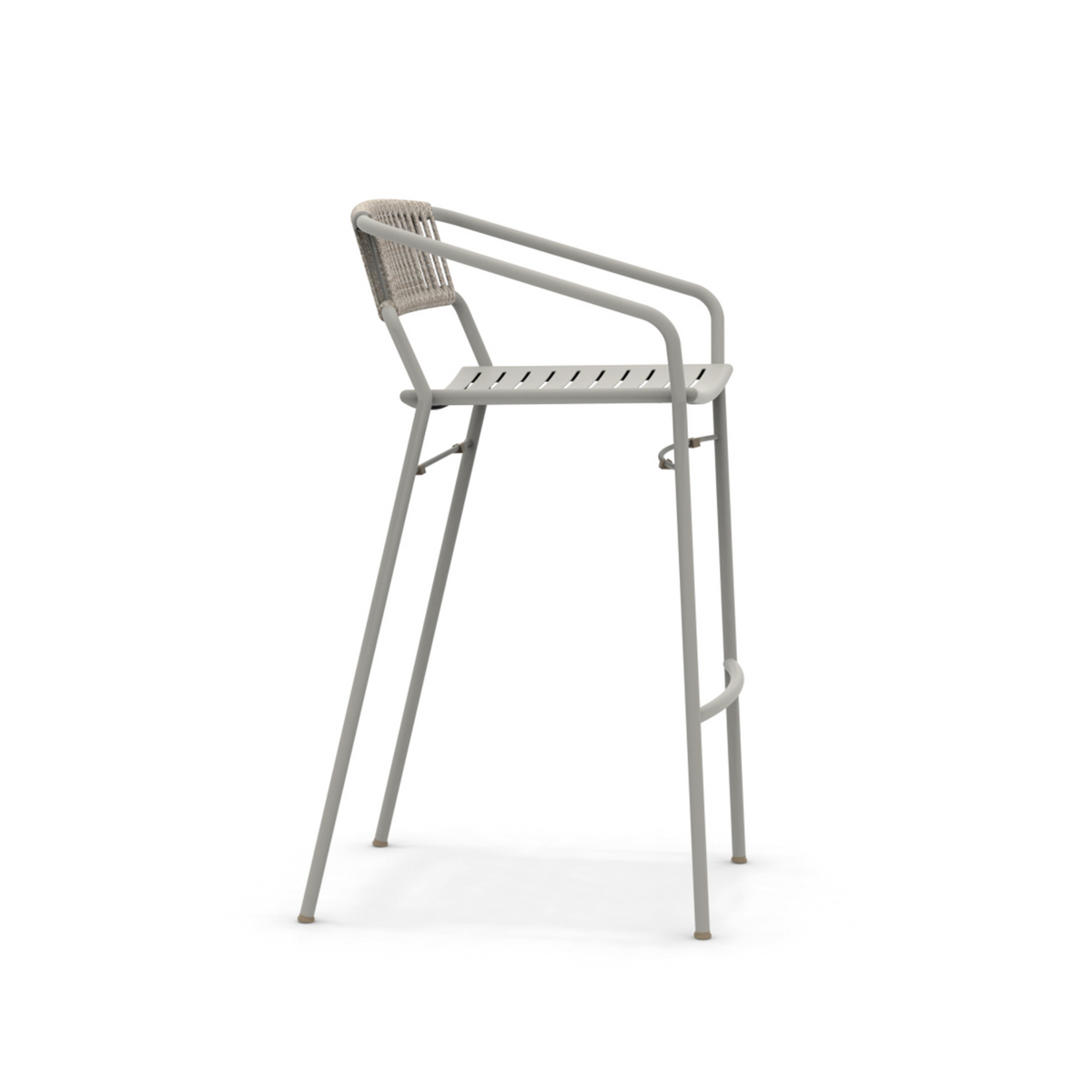 Sgabello alto in metallo zincato "Slot" da giardino impilabile cm 54x60 100h