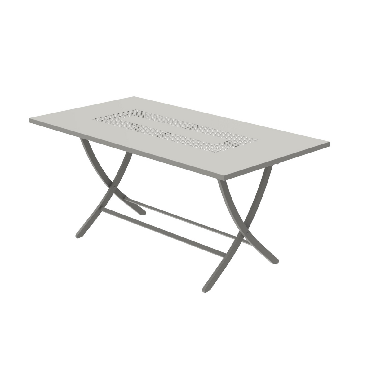 Tavolo rettangolare pieghevole "Vegas" in metallo zincato per giardino h 75 cm