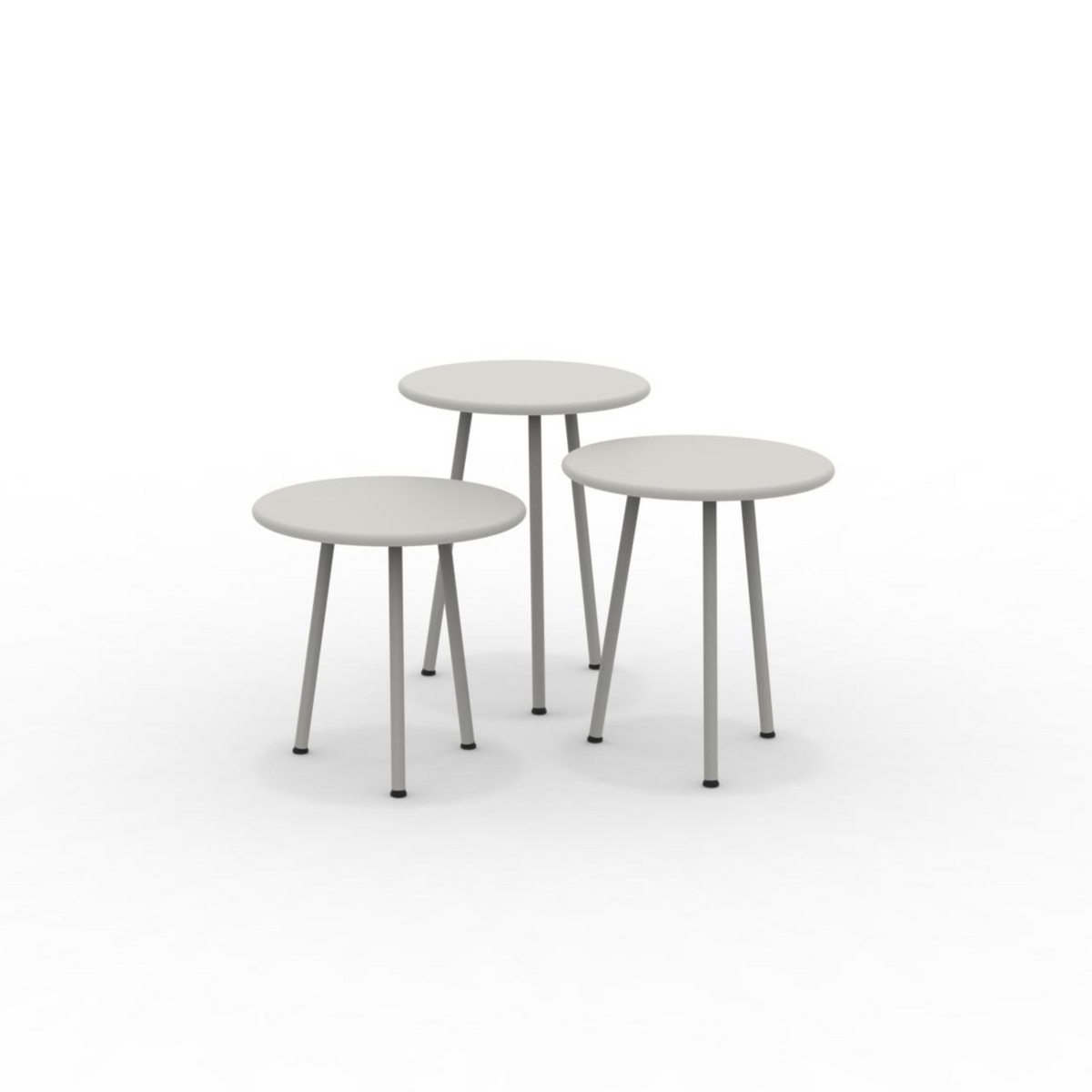 Set di 3 tavoli bassi in metallo "Daisy" tavolo da caffè per giardino cm 40x40