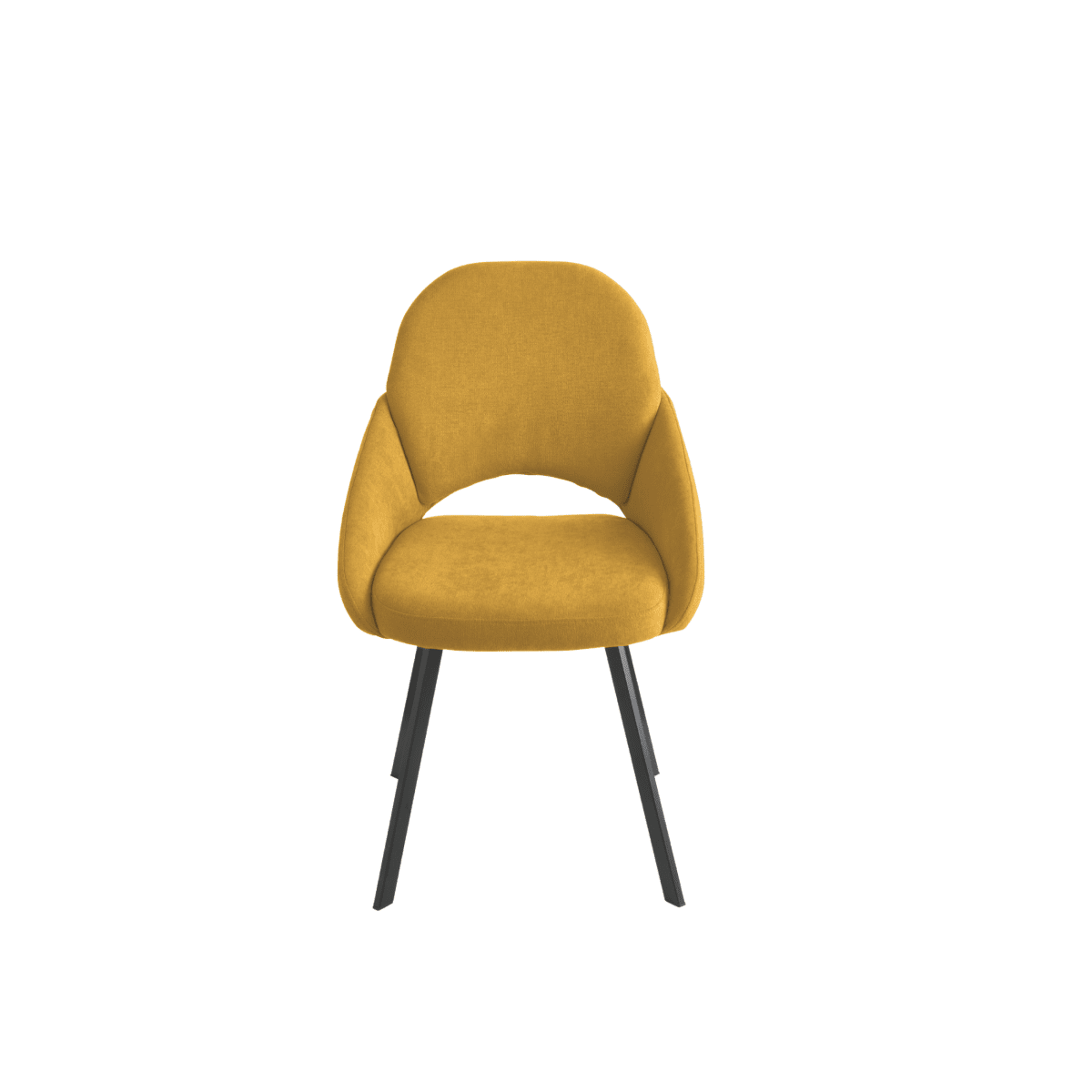 Set di sedie da pranzo "Dolly" imbottite in tessuto con struttura in metallo verniciato cm 56x56 90h - MondoViro