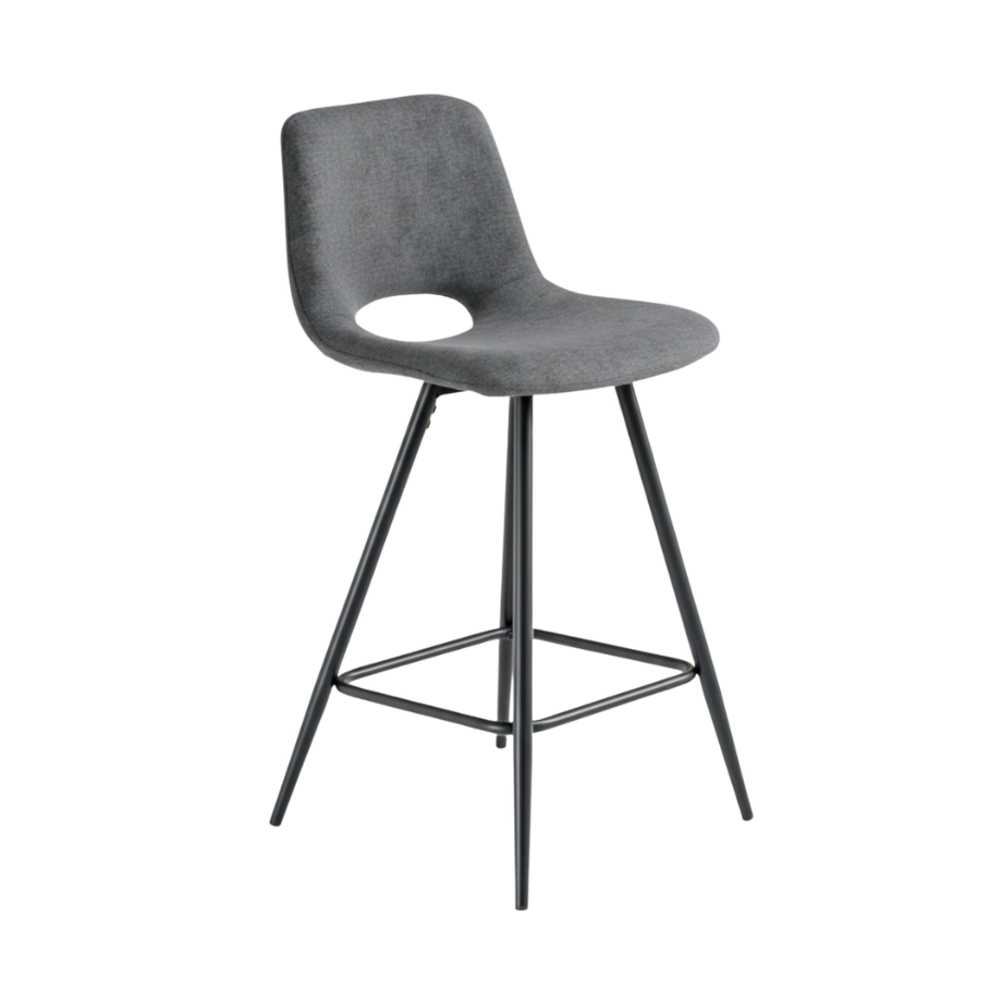 Set di sgabelli "Echo" in tessuto con struttura in metallo verniciato cm 50x45 91h