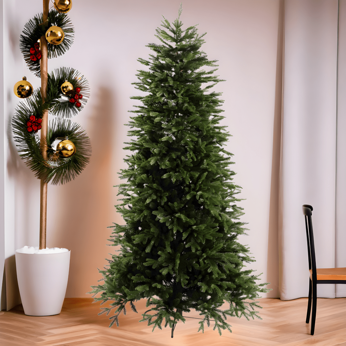 Albero di Natale "Ginger" 70% PE con tronco marrone effetto Real Touch + PVC di altissima qualità - MondoViro