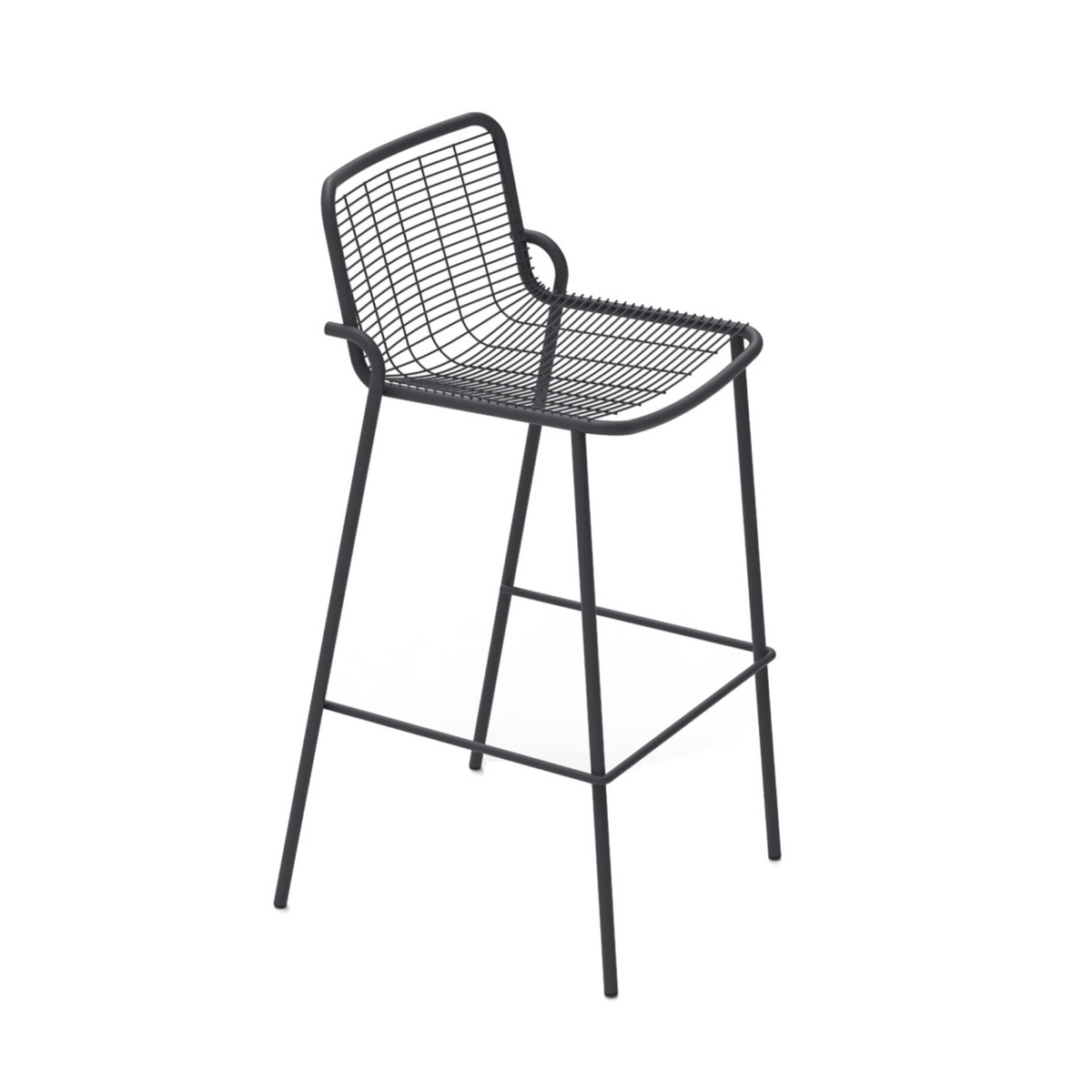 Set 4 Pz sgabelli in metallo verniciato "Roma" impilabili da giardino cm 50x52 100h