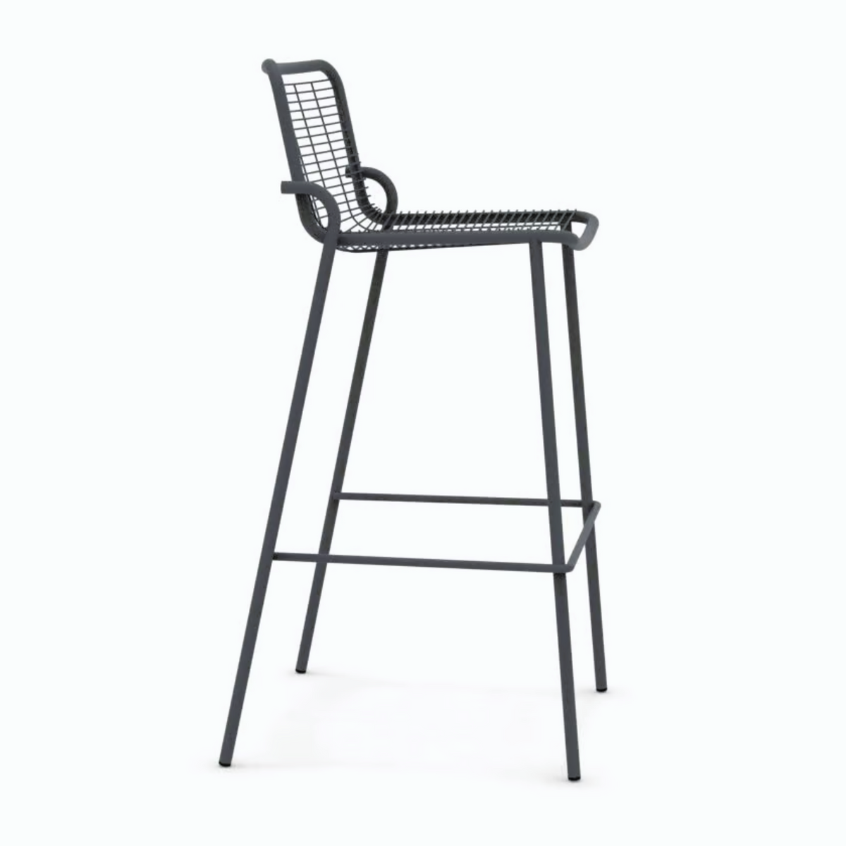 Set 4 Pz sgabelli in metallo verniciato "Roma" impilabili da giardino cm 50x52 100h