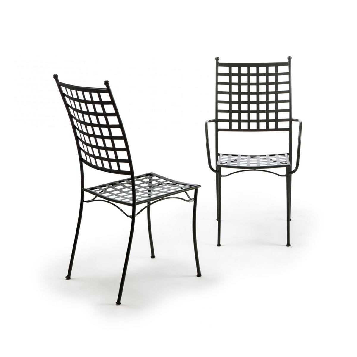 Set di 4 sedie in metallo verniciato "Tosca" da giardino impilabili cm 55x55 98h