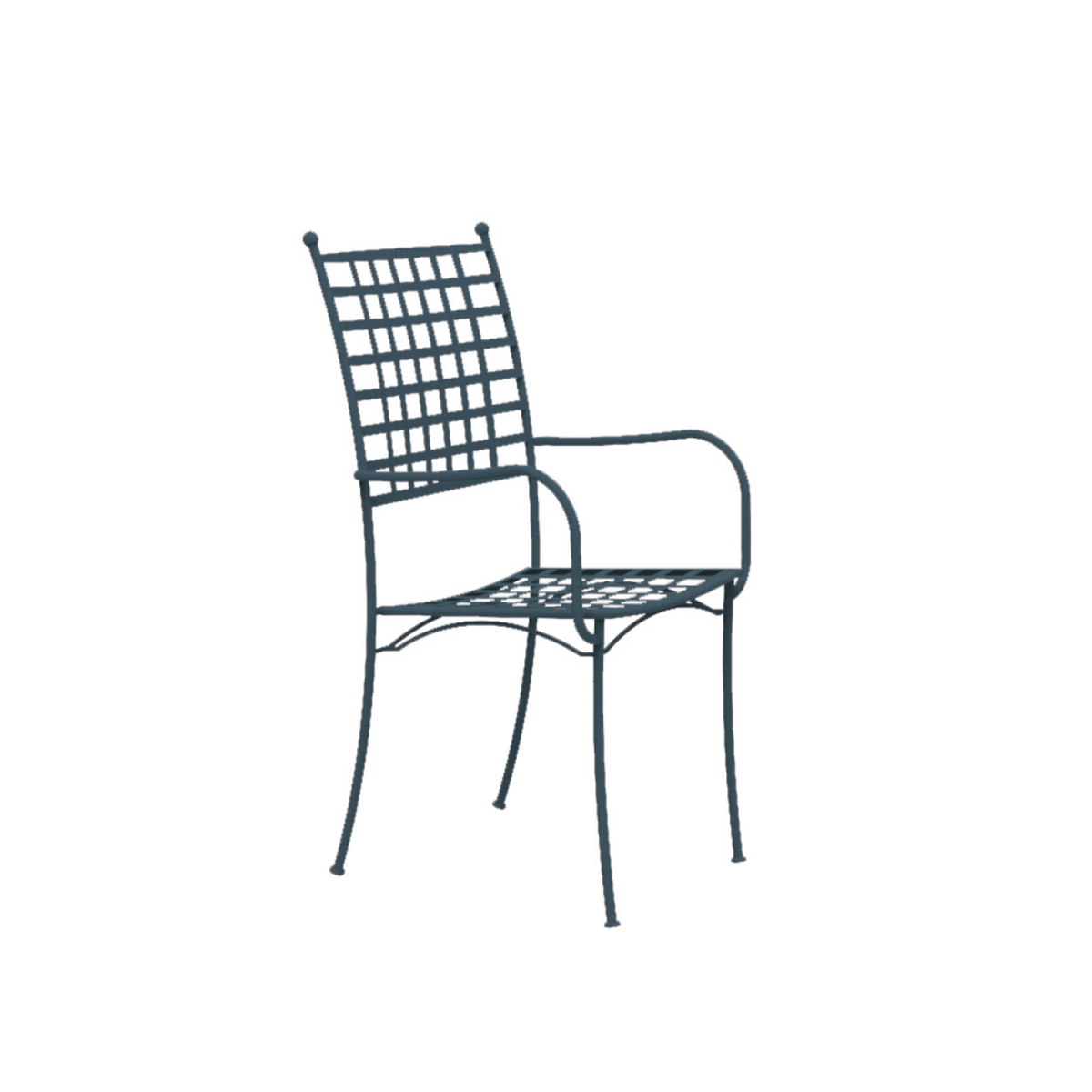 Set di 4 sedie in metallo verniciato "Tosca" da giardino impilabili cm 55x55 98h