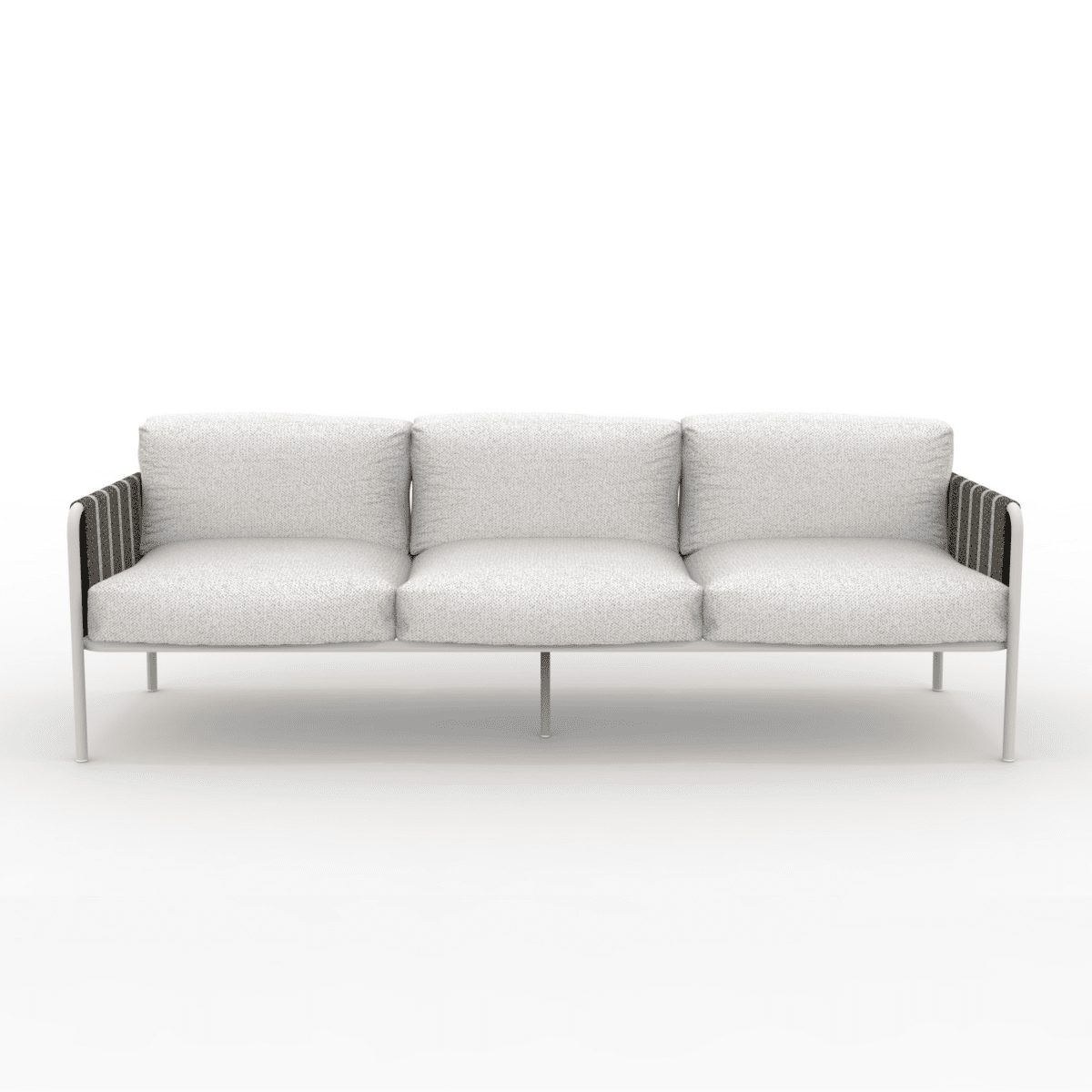 Divano in metallo "Hamptons" imbottito con cuscini cm 80x84h - MondoViro