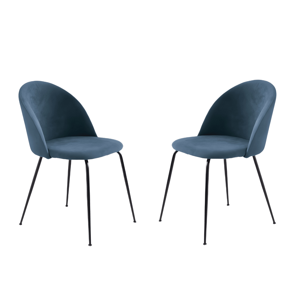 Set sedie da pranzo in tessuto moderne "Prince" con imbottitura cm 50x52 81h - MondoViro