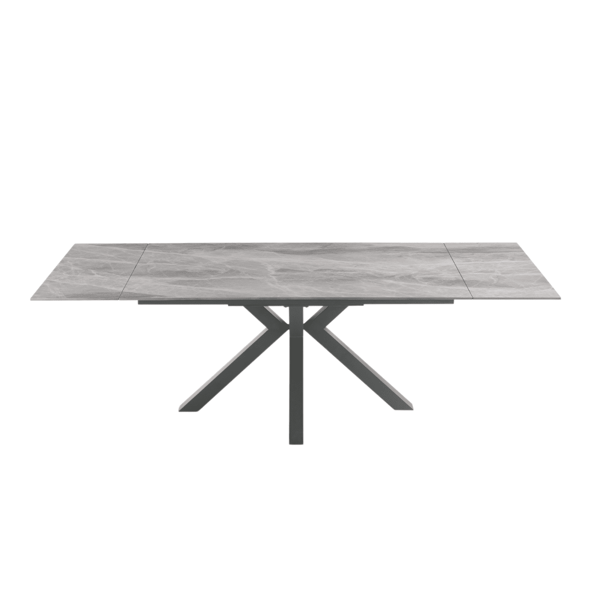 Tavolo allungabile "Korven" in pietra sinterizzata effetto marmo con 2 allunghe cm 160/240x91 74h - MondoViro