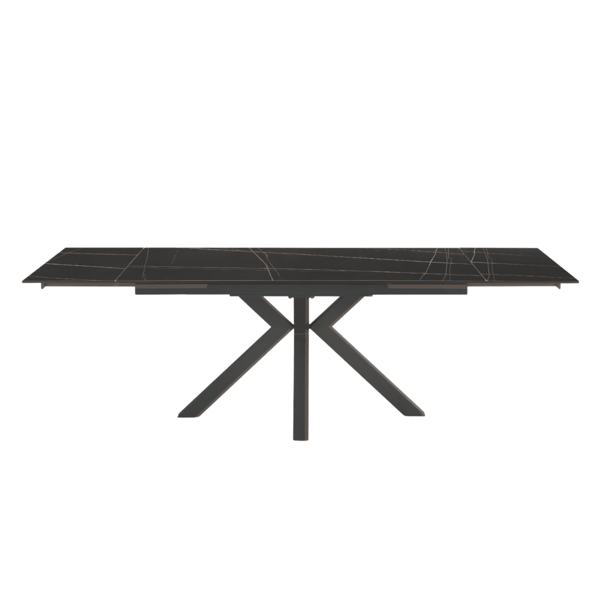 Tavolo allungabile "Korven" in pietra sinterizzata effetto marmo con 2 allunghe cm 160/240x91 74h - MondoViro
