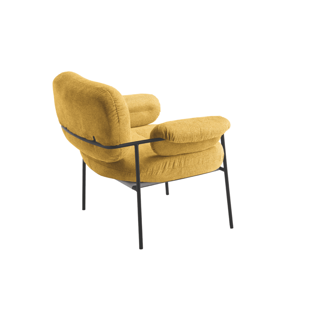 Poltrona in tessuto moderna "Lumisera" con struttura in metallo cm 80x79 75h - MondoViro