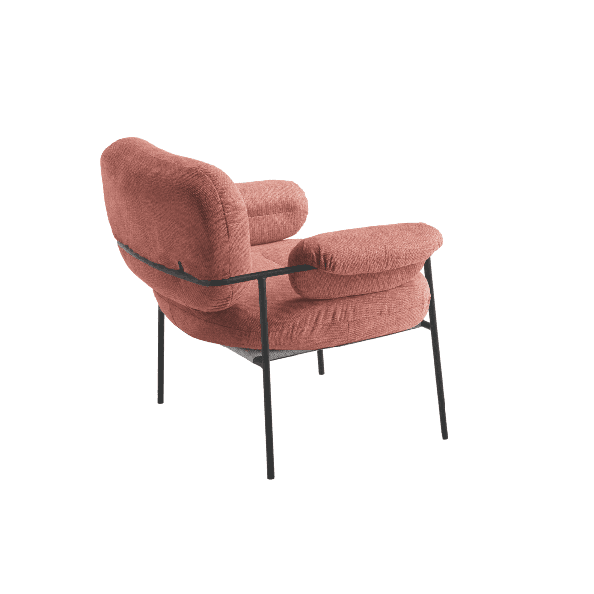 Poltrona in tessuto moderna "Lumisera" con struttura in metallo cm 80x79 75h - MondoViro