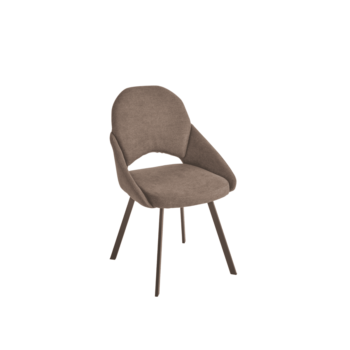 Set di sedie da pranzo "Dolly" imbottite in tessuto con struttura in metallo verniciato cm 56x56 90h - MondoViro