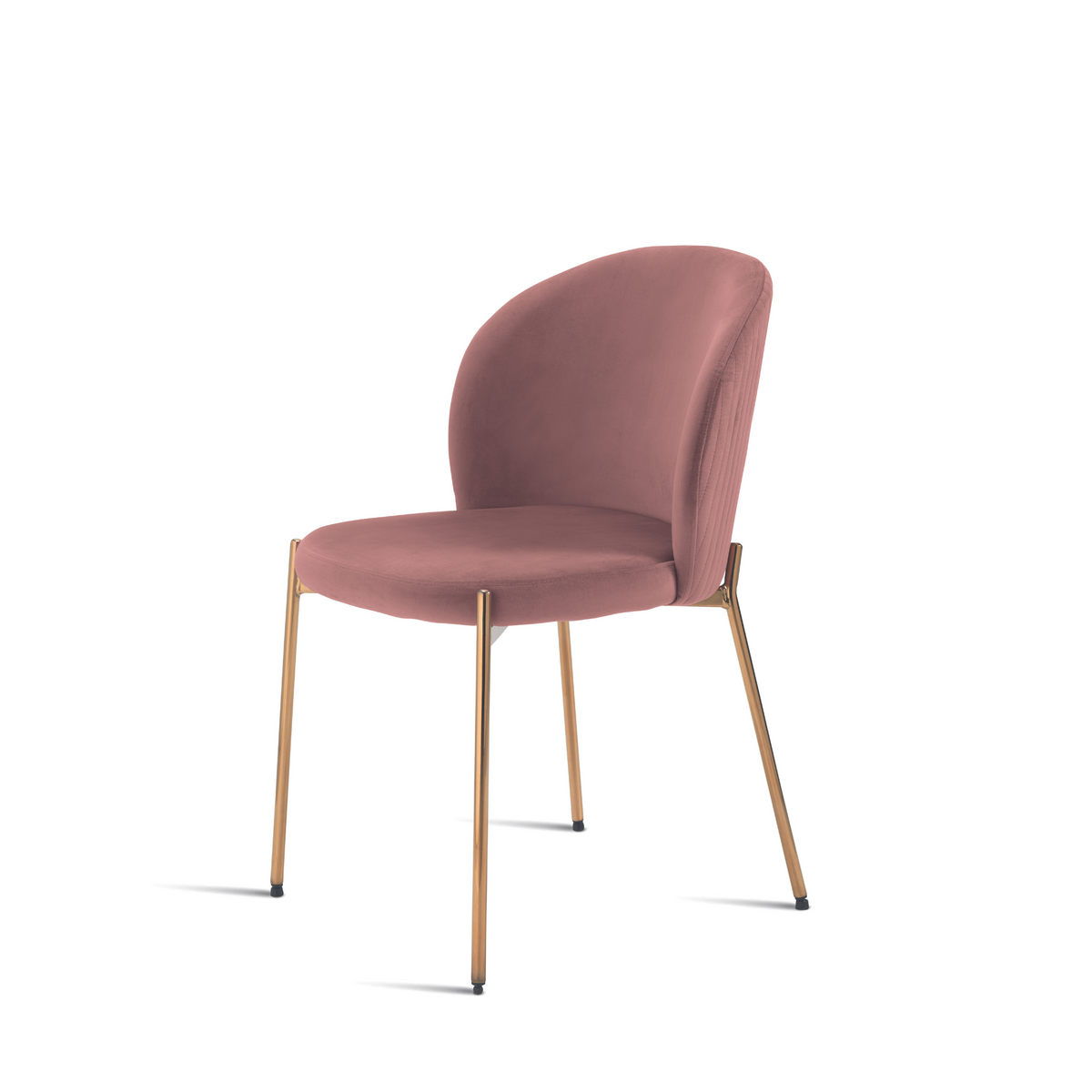 Set di sedie moderne in velluto "Jenny" con struttura in metallo dorato cm 55x45 80h