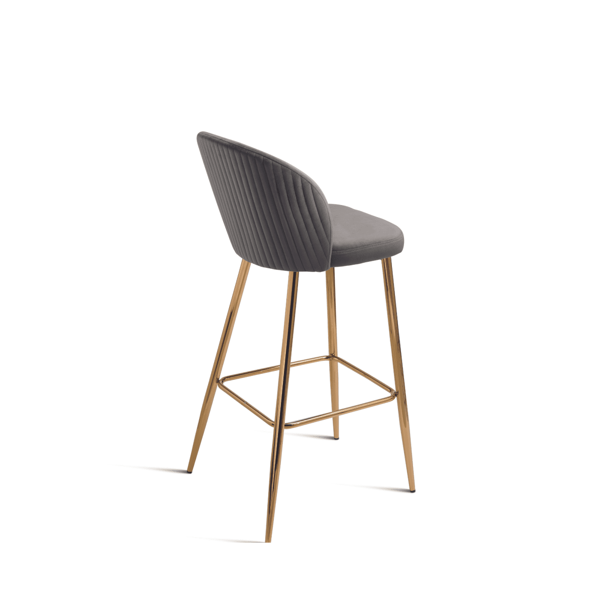 Set di sgabelli in velluto "Jenny" con struttura in metallo dorato cm 48x53 93h - MondoViro