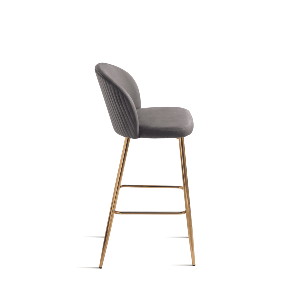 Set di sgabelli in velluto "Jenny" con struttura in metallo dorato cm 48x53 93h - MondoViro