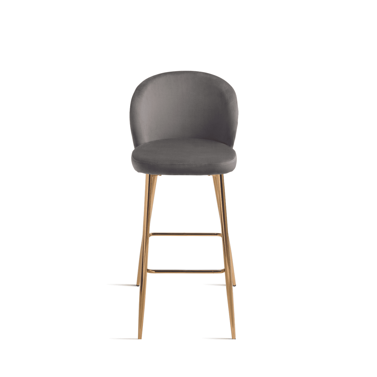Set di sgabelli in velluto "Jenny" con struttura in metallo dorato cm 48x53 93h - MondoViro