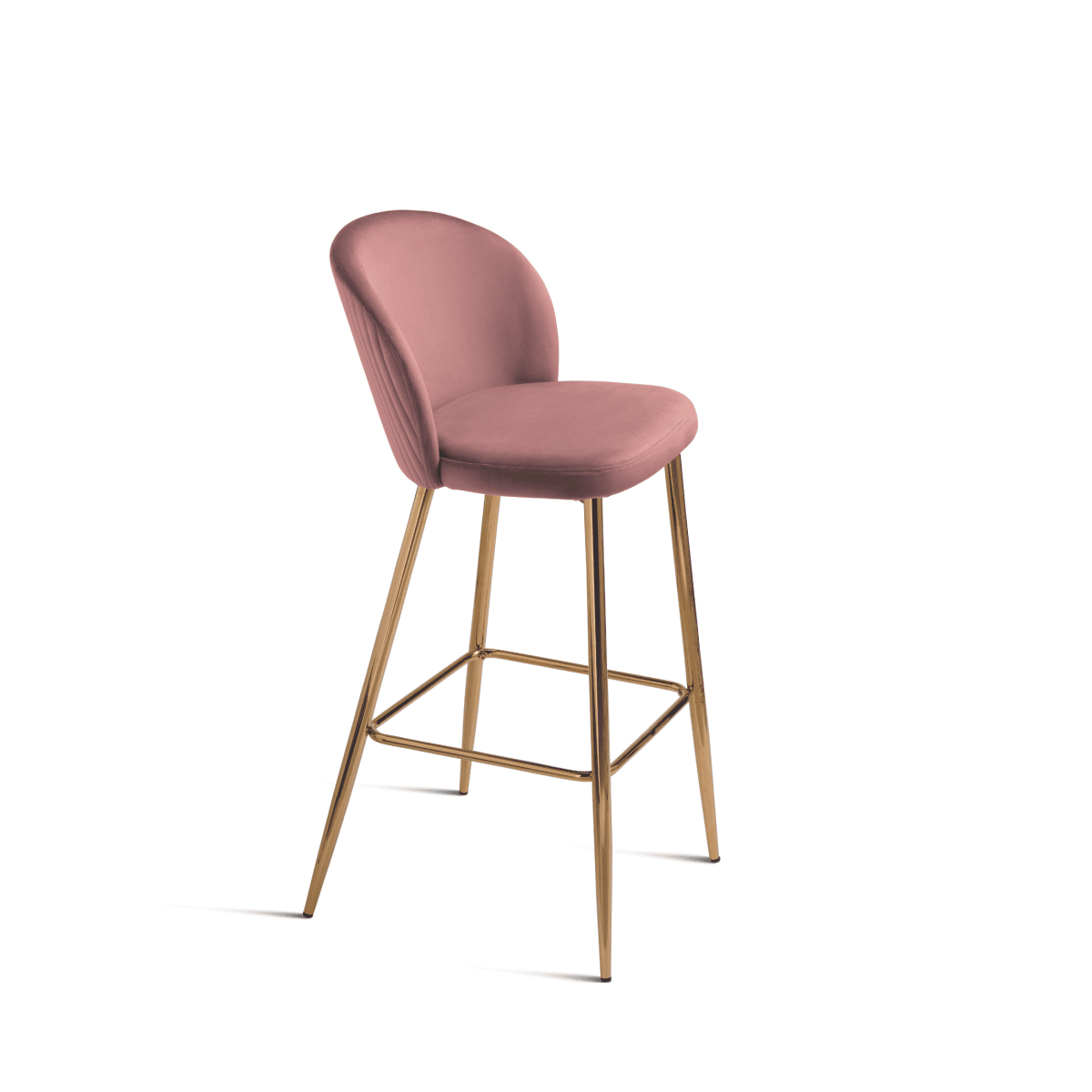 Set di sgabelli in velluto "Jenny" con struttura in metallo dorato cm 48x53 93h - MondoViro