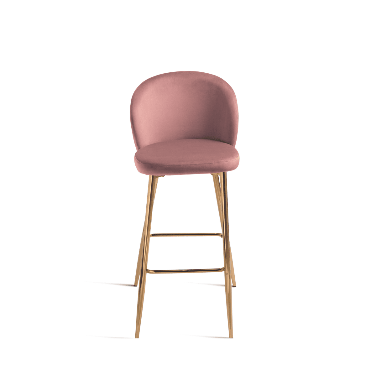 Set di sgabelli in velluto "Jenny" con struttura in metallo dorato cm 48x53 93h - MondoViro