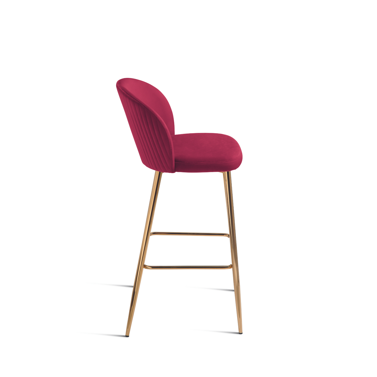Set di sgabelli in velluto "Jenny" con struttura in metallo dorato cm 48x53 93h