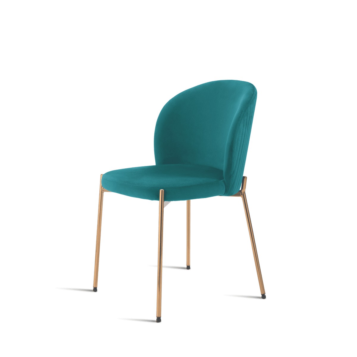 Set di sedie moderne in velluto "Jenny" con struttura in metallo dorato cm 55x45 80h - MondoViro