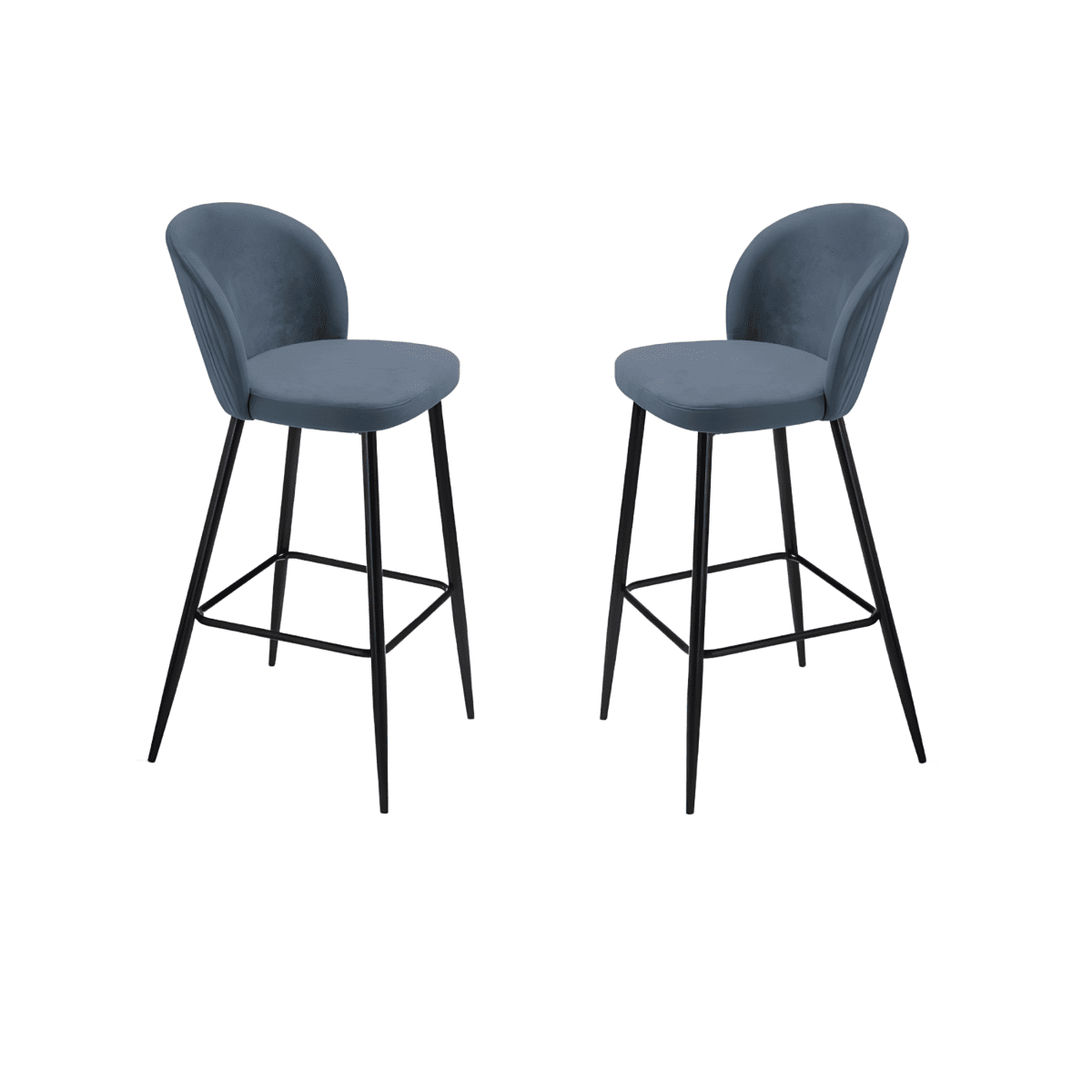 Set di sgabelli alti moderni "Lizzy" in tessuto imbottite cm 48x53 93h - MondoViro