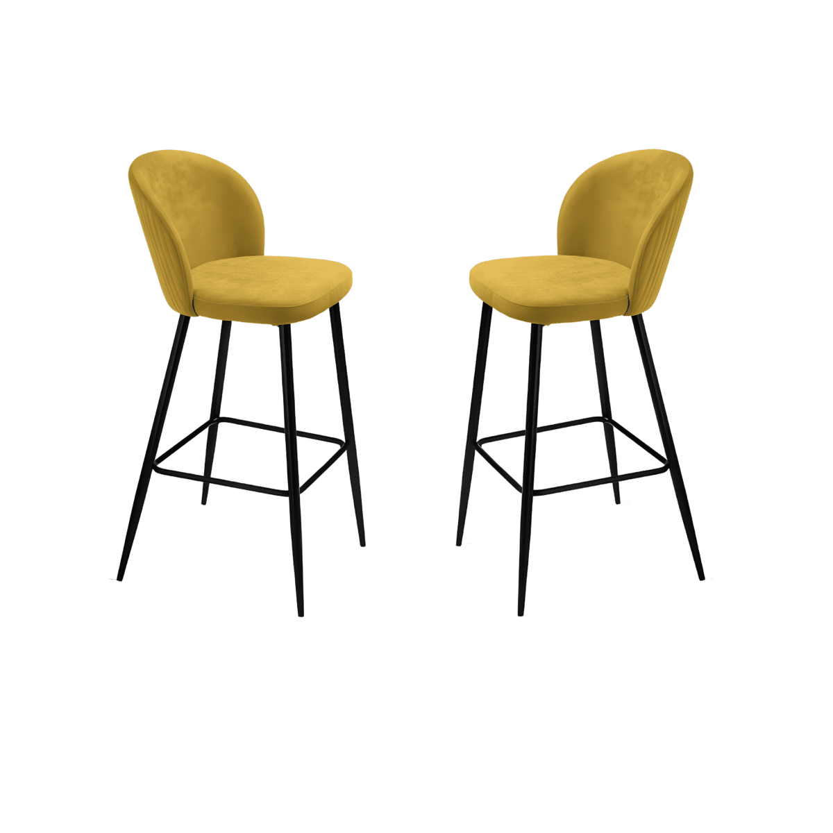Set di sgabelli alti moderni "Lizzy" in tessuto imbottite cm 48x53 93h - MondoViro