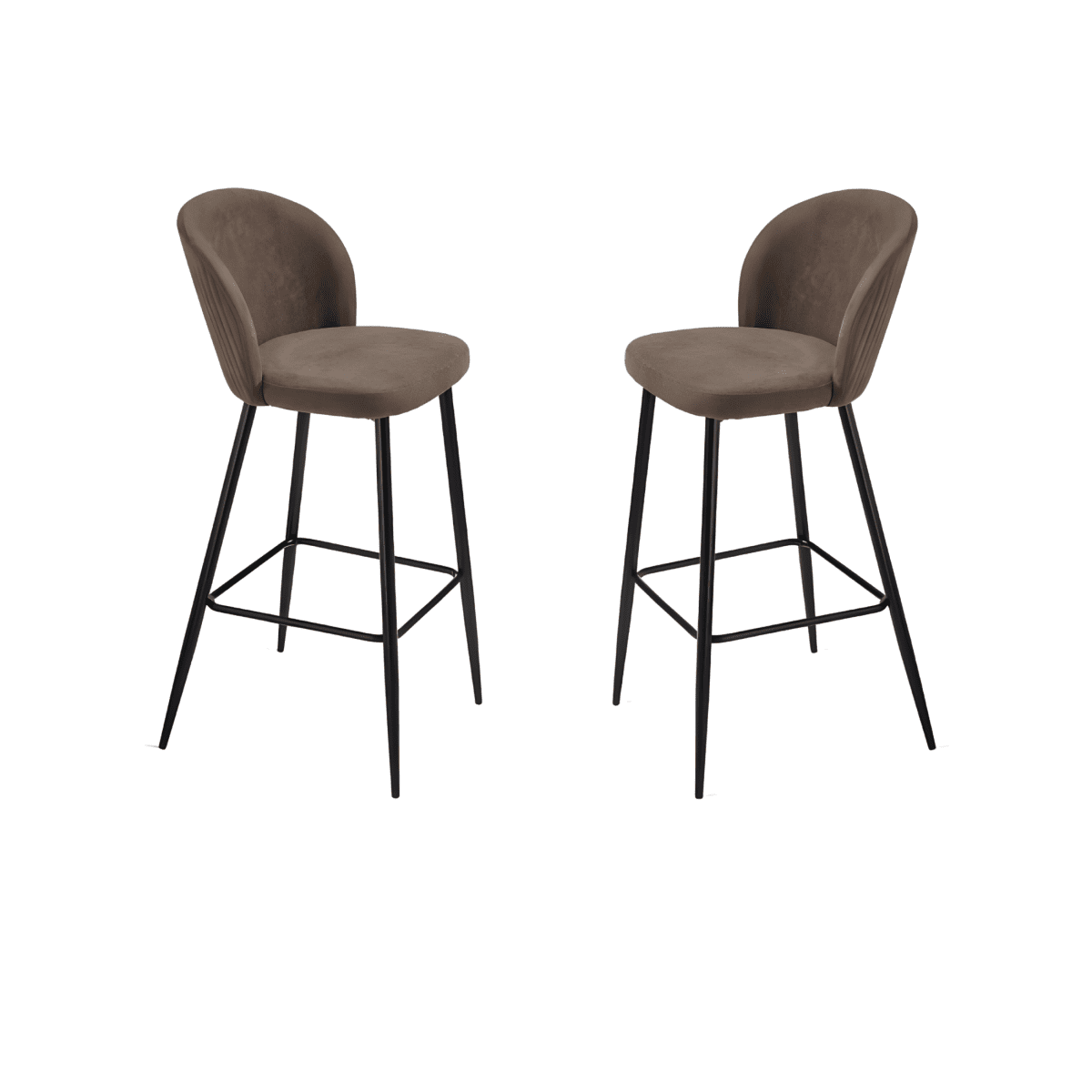Set di sgabelli alti moderni "Lizzy" in tessuto imbottite cm 48x53 93h - MondoViro