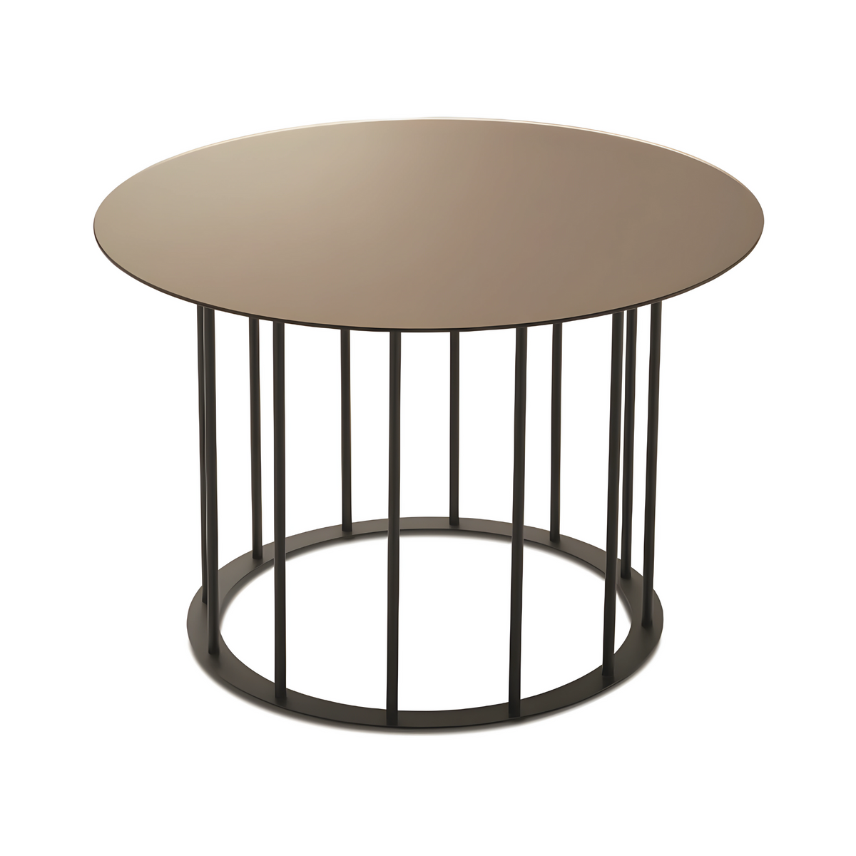 Tavolino elegante da caffè "Meyla" vetro martellato con base in metallo