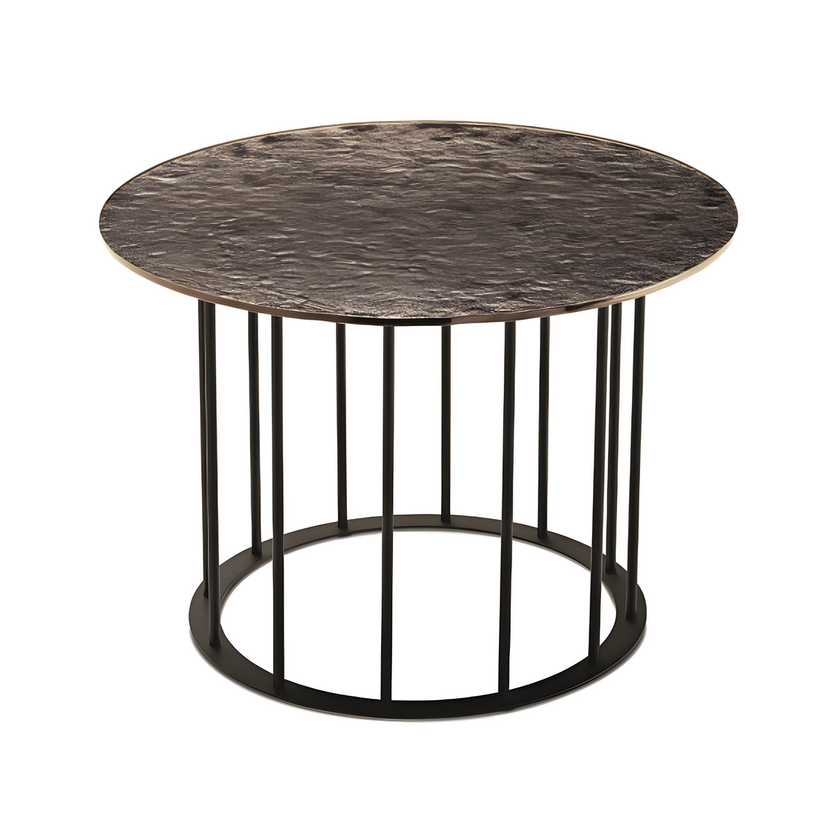 Tavolino elegante da caffè "Meyla" vetro martellato con base in metallo