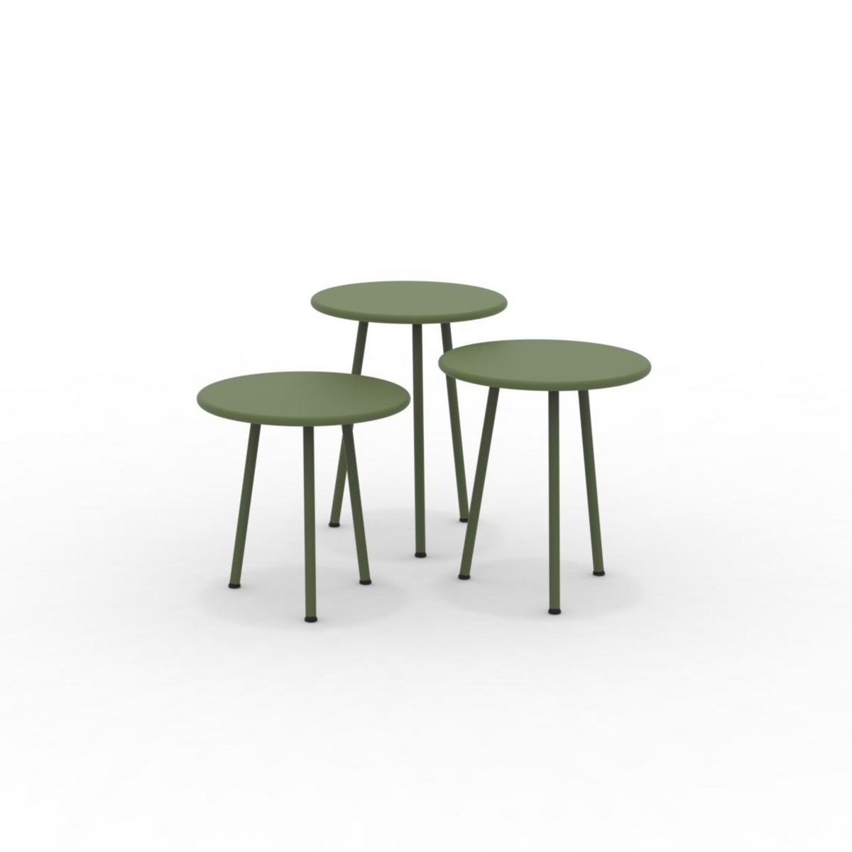 Set di 3 tavoli bassi in metallo "Daisy" tavolo da caffè per giardino cm 40x40