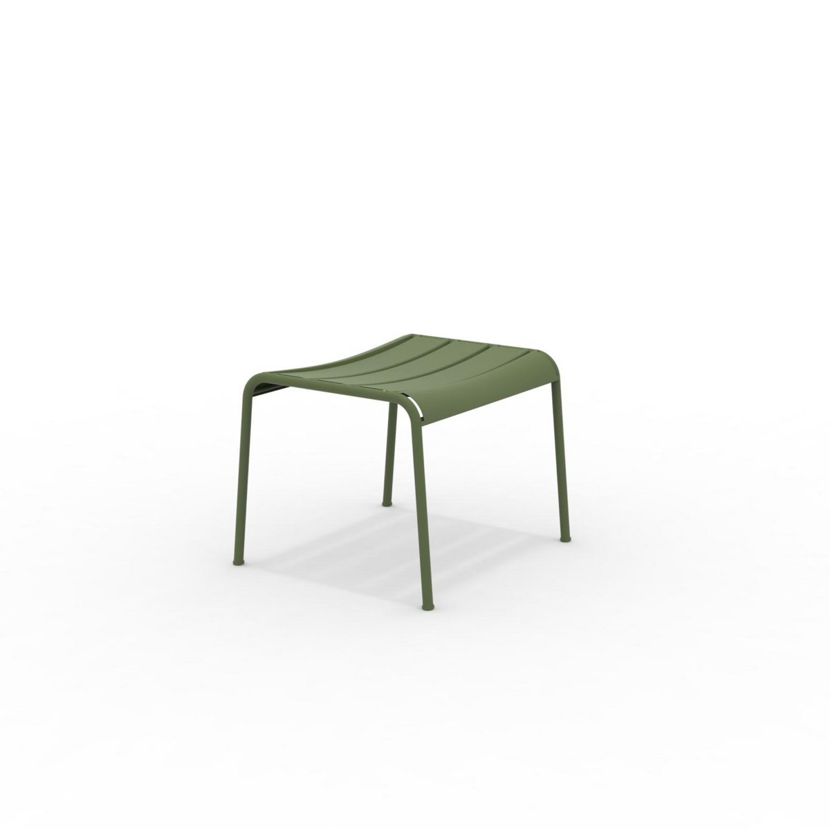 Tavolino poggiapiedi in metallo verniciato "Twist" basso da giardino cm 126x57 45h