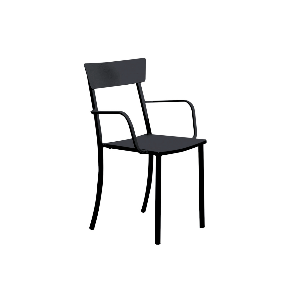 Set di 4 sedie in metallo verniciato "Mogan" da giardino impilabili cm 52x50 88h