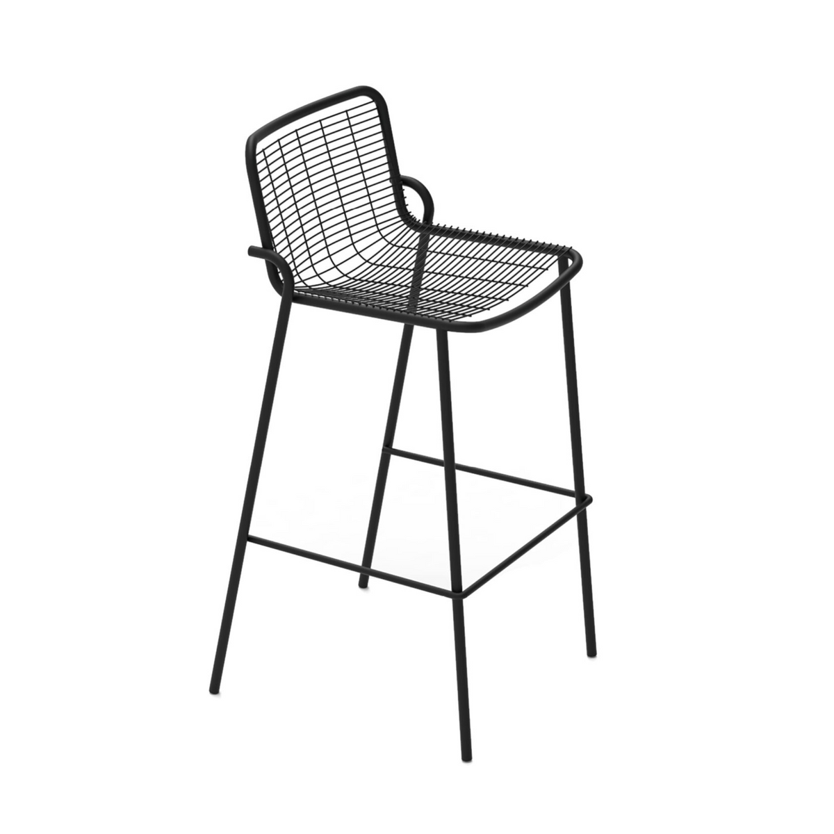 Set 4 Pz sgabelli in metallo verniciato "Roma" impilabili da giardino cm 50x52 100h